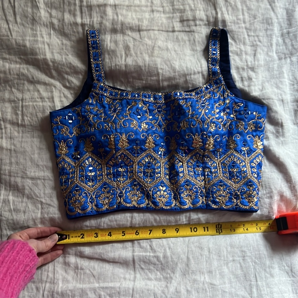 Blue Lehenga Set (skirt/top/shawl) - Picture 8 of 8